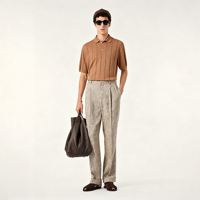 loro piana mayreau cotton linen textured short sleeve polo shirt
